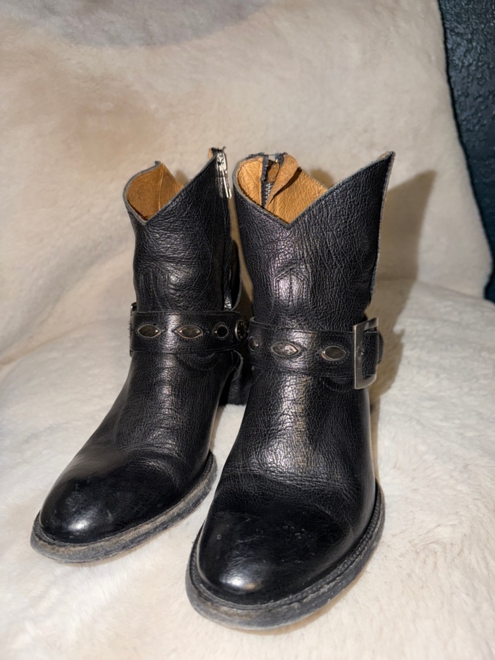 Old Gringo Black Buckle Booties